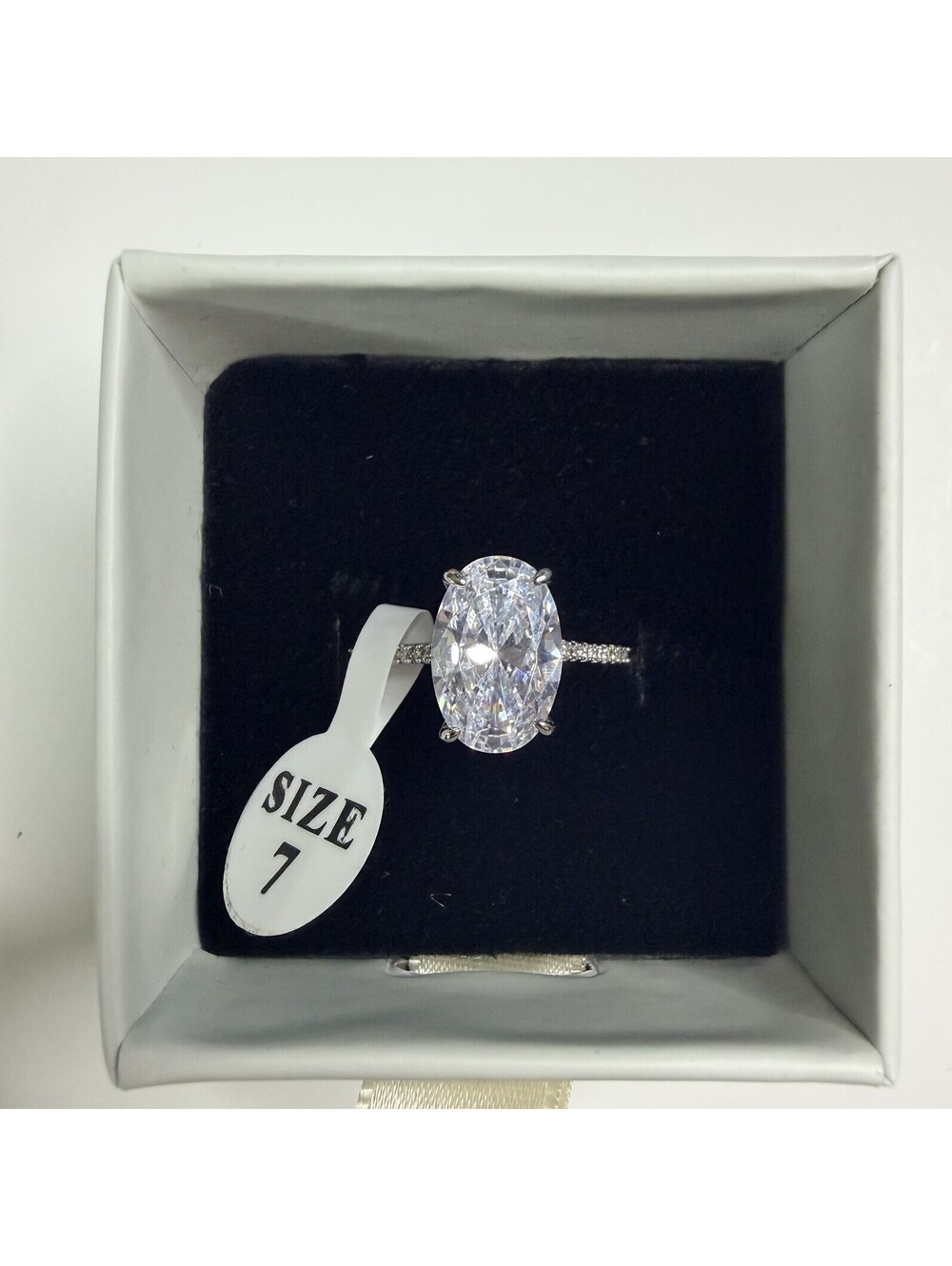 Bagutta Pavone 925 Sterling 4CT Oval Cut CZ Engagement Ring sz 7